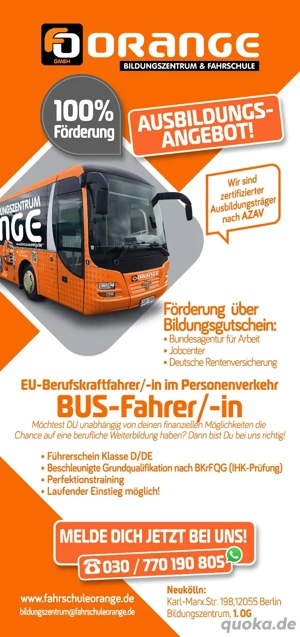 Erfolgreich zum Führerschein & zur Weiterbildung   Orange macht Zukunft!