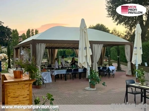 Pavillon 10x10 Überdachung Gazebo Pagodenzelt Festzelt Pvc Dach Restaurant Café Universität Schule