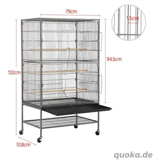 Großer Vogelkäfig Voliere mit Zubehör