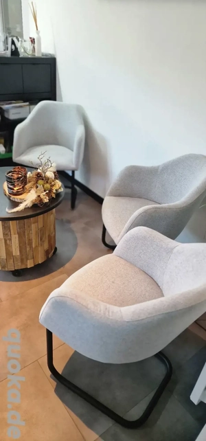 Stühle gepolstert grau 4 Stück