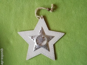Anhänger Stern Weihnachten Holz Metall 16 cm