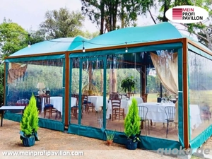 Pavillon 4x6 Überdachung Gazebo Pagodenzelt Festzelt Pvc Dach Restaurant Café Terrassenüberdachung Bild 6