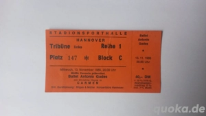 Ballet Antonio Gades - Carmen - 1985 - Hannover - Konzertkarte - Ticket