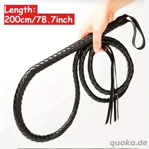 Westernpeitsche Kunstleder - Kostüm Fetisch 2 m Bild 2
