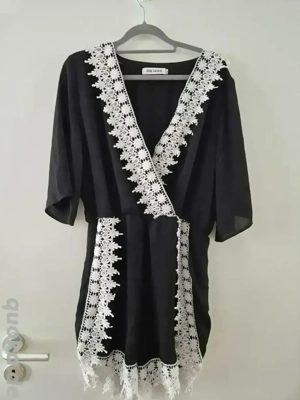 Sommerlicher Jumpsuit Schwarz Spitze M