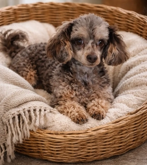 Einzigartiger Zwergpudel Rüde in schoko merle tan 
