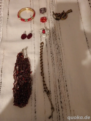 modeschmuck Set 8 teile rot 