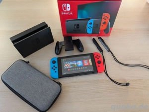 nintendo switch 1 neon spiele Konsole mit verpakung und Zubehör 