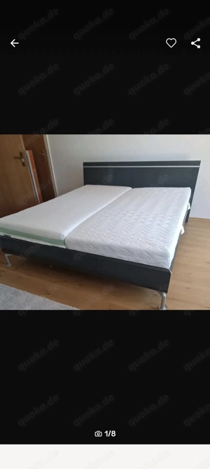 Hülsta Doppelbett 180 x 200  Grau