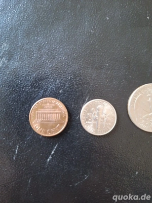 USA Münzen 3 Stück Quarter Dollar 1979, One Dime 2011, One Cent 1 Bild 5