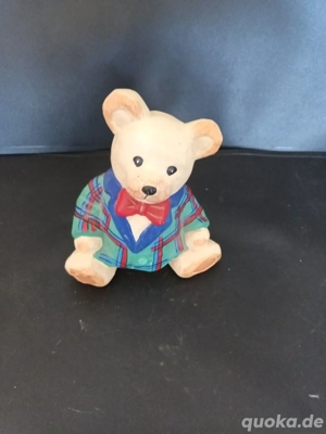 Teddybär Deko Keramik 15 cm hoch 12 cm breit