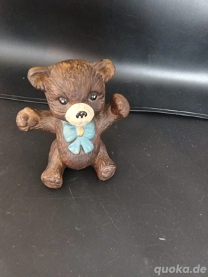 Teddybär Deko Keramik 16 cm hoch 9 cm breit braun