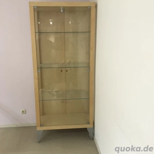 Glasvitrine Holz mit 3 Glasböden - Vitrinenschrank