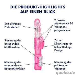 Stoßender Perlen vibrator, 26 cm