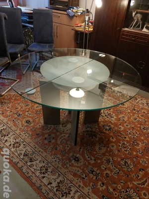 Ronald Schmitt Designer Glastisch - Esstisch rund ausziehbar
