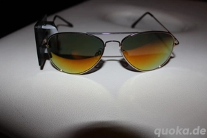 Vintage Herren Piloten Brille gold verspiegelt