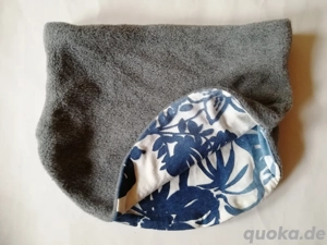 Halssocke Loop Nackenwärmer grau blau weiß Fleece