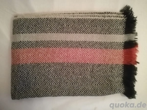 Schal Stola groß XXL Streifen rot schwarz beige unisex NEU