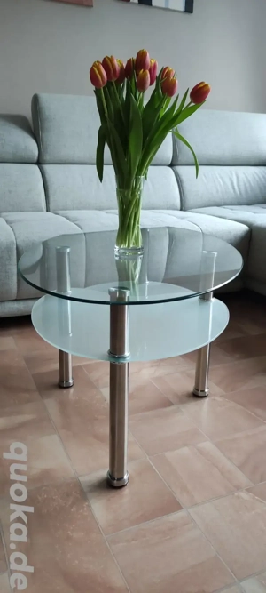 Couchtisch Glastisch mit Ablage 