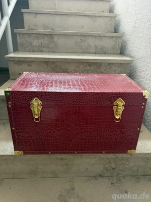 Aufbewahrungsbox Lederoptik rot