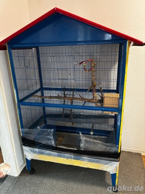 Großer Vogelkäfig von Ferplast   mit Zubehör