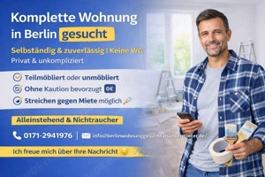  Suche in Berlin Wohnung auf Zeit ca. 600   in Berlin ab sofort
