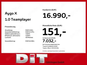 Toyota Aygo X 1.0 Teamplayer Klima SpurH, KAM Bild 4