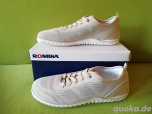Gr. 41 - Schuhe Halbschuhe Schnürschuhe Damenschuhe Sneaker Schnürer Romika Textil beige NEU  