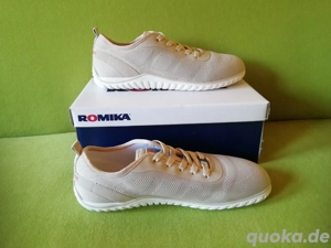 Gr. 41 - Schuhe Halbschuhe Schnürschuhe Damenschuhe Sneaker Schnürer Romika Textil beige NEU   Bild 2