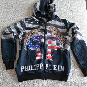 Damen - Jacke, Gr. S bzw. ca. Gr. 36, mit Kapuze, RV, schwarz bunt