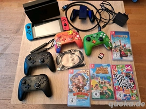 Nintendo switch 1 spiele funktioniert gut mit Originalverpackung und videospiel + 4 controller