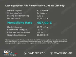 Alfa Romeo Stelvio Veloce 2.0 Turbo 280PS AT8 Q4 Keyless PDCv+h Bild 3