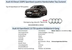 Audi A3 A3 2.0 TDI Limousine Diesel 150PS quattro Ambiente