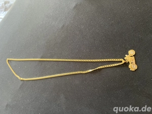 Goldkette mit Motorrad Anhänger 750er Gold 
