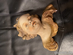 Engelkopf Putto Gips mit Aufhänger 