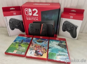 nintendo switch 2 spiele Konsole mit 3 videospiele und 2 pro controller mit rechnung und garantie 