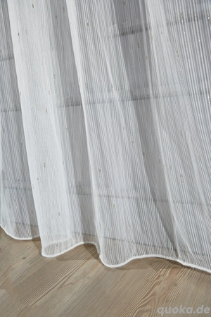 Fertiggardinen  Gardinella Ondalia    Weiß | Gold- oder Silberakzent | modern & lichtdurchlässig