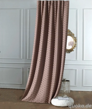 Vorhang  Gardinella SOLEA    Braun oder Altrosa | blickdicht & abdunkelnd | mit Pompoms