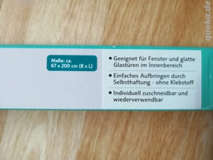 Fenster-Sichtschutzfolie Selbsthaftung 67 x 200 cm - ohne Muster   Bild 2