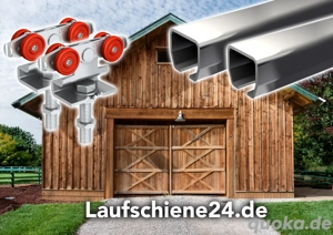 Laufschiene inkl. Beschläge, Schiebetürbeschlag für Innen und Außenbereiche - verzinkt