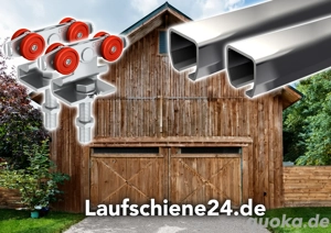 Schiebetür Schiene, Laufschiene C-Profil inkl. Rollwagen und Beschläge für Innen und Außenbereiche