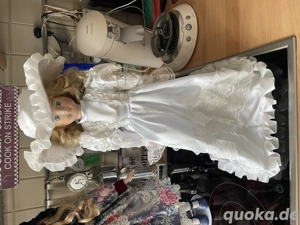 Porzellan Sammlerpuppe Hochzeitspuppe 50 cm 