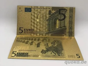   5 Euro Schein - goldfarben  