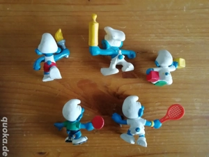 Schlumpf Schlümpfe Schleich Tennis Tischtennis Teigrolle Fackel Bauklötze   Bild 2