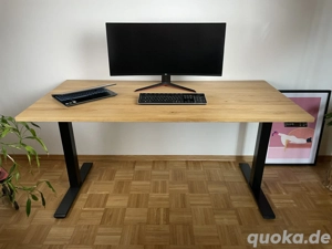 Schreibtisch höhenverstellbar, Massivholz