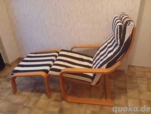 Ikea Sessel Poäng mit Hocker 