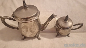 Messing Milchkanne u. Zuckerdose