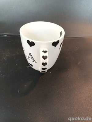 Tasse I love Tea Tee Porzellan weiß schwarze Schrift ca. 10cm hoc Bild 3
