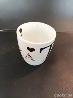 Tasse I love Tea Tee Porzellan weiß schwarze Schrift ca. 10cm hoc Bild 5