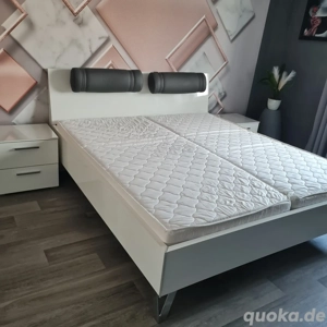 Doppelbett weiß Hochglanz 